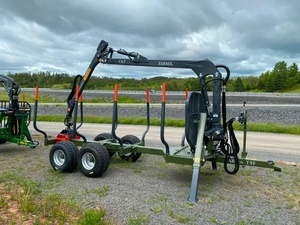 Prix le moins cher forêt foresterie remorque 3ton tracteur remorque grume remorque avec grue chargeur de bois à vendre - Product Image 5