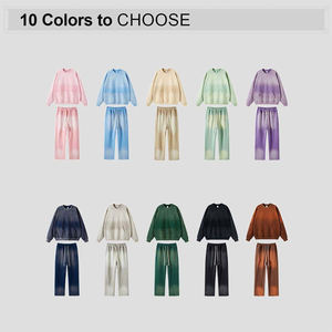 Conjunto de Sudadera Unisex de Alta Calidad, 360 Gramos, Algodón, Cuello Redondo, Estilo Desgastado, Logotipo Personalizado Impreso, Talla Grande, Ropa de Calle de Invierno, Felpa - Product Image 2