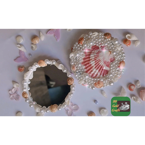 ESPEJO DE CONCHA DE MAR ESTILO VINTAGE ACCESORIO DE DECORACIÓN COSTERA HECHO A MANO PARA MUJER NIÑAS O ENTISTAS DEL DISEÑO DE HABITACIÓN - Product Image 6