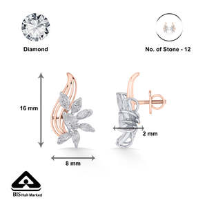 Pendientes de Diamantes Golden Blossom para Mujer - Product Image 6