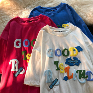 Vente en gros T-shirt surdimensionné coloré en 3d en coton 100% de haute qualité pour hommes T-shirt en mousse de sérigraphie T-shirt ample pour hommes - Product Image 1