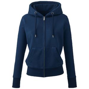 Custom <b>Women's</b> 100% Cotton Fleece Winter <b>Sweatshirt</b> <b>Dress</b> Eco-Friendly Breathable Windproof Embossed Embroidered Front Blue Crew - Product Image 1