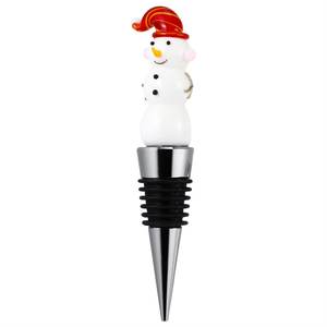 Tapón de botella de vino de Papá Noel de acero inoxidable Chapado en plata para vacaciones, Navidad, vino, tapones de vino empotrados - Product Image 1