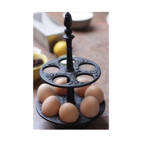 Estantes de huevos decorativos para exhibición de huevos frescos de granja en cocinas rústicas hechas de hierro sólido con acabado antiguo - Product Image 2