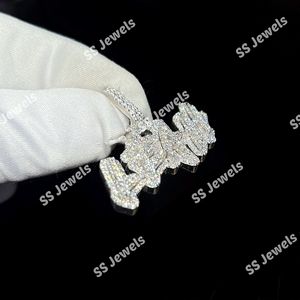 Pendentif personnalisé en argent 925 et moissanite style hip-hop chrétien pour homme, breloques et pendentifs raffinés pour fêtes - Product Image 2