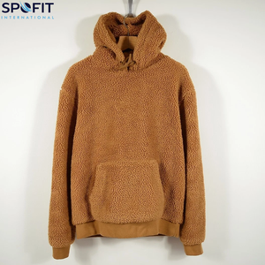 Sweat-shirt à capuche surdimensionné en molleton sherpa noir personnalisé 100% coton 2025, lourd, pour hommes - Product Image 4