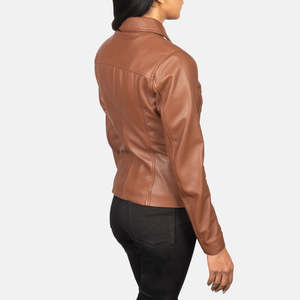 Chaqueta de Cuero Marrón de Piel de Oveja Tomachi - Product Image 5
