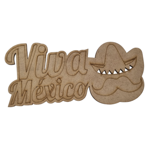 Figurine patriotique en MDF pour la décoration avec la légende « VIVA MEXIQUE » - Product Image 1