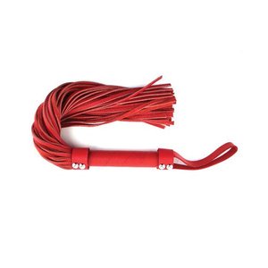 Flogger en cuir 100 chute véritable cuir de vache noir poignée tressée BDSM Couples <span class=keywords><strong>Sex</strong></span> Toy fouet robuste Flog
