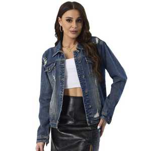 Veste en jean pour femmes veste en jean à revers de haute qualité veste en jean épaissie à la mode avec sortie d'usine - Product Image 5