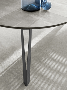 Mesa de Comedor Redonda Extensible Moderna Hecha en Italia con Tapa de Madera y Patas de Metal, Muebles de Comedor, Mesa de Extensión Circular de Lujo - Product Image 4