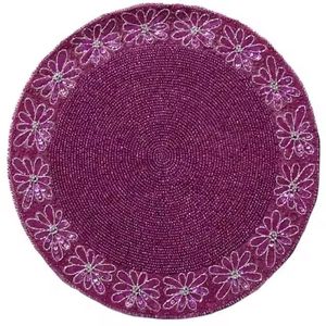 เสื่อรองจานลายดอกไม้ลายดอกไม้หลากสีสำหรับตกแต่งบ้านที่ดีที่สุดของตกแต่งโต๊ะปักลูกปัดสำหรับงานแต่งงาน - Product Image 3