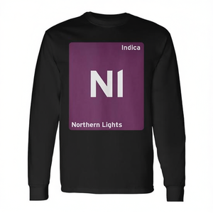 Camiseta de Manga Larga Northern Lights Indica con Diseño de Raza de Cannabis, Ropa para Fumadores - Product Image 2