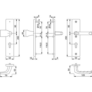 London 78G/2221A/2440/113 Protective Fitting Aluminium HOPPE 72 mm 37-42 mm Storage Lockers - Product Image 3