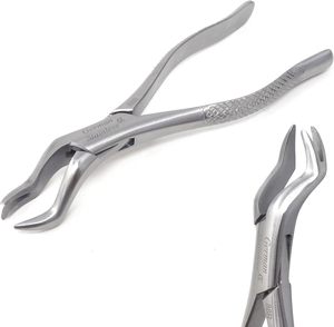 Forceps d'extraction dentaire manuels en acier inoxydable de qualité supérieure, poignée ergonomique, instruments dentelés pour usage professionnel - Product Image 1