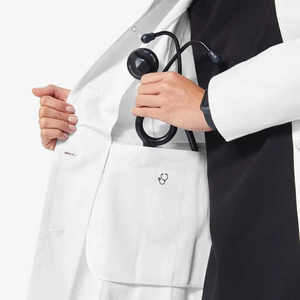 Bata de laboratorio blanca unisex, uniforme de algodón y poliéster para médicos y enfermeras, uniformes hospitalarios para hombres y mujeres - Product Image 4