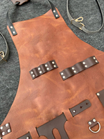 Tablier en cuir noir/marron personnalisé pour chef boucher menuisier-pour barbecue forgeron grill artisanal cuisine cadeau