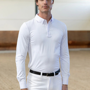 Breathable Professional <b>Men</b> Equestrian Full Sleeve Shirt Lightweight <b>Base</b> <b>Layer</b> Stretch Horse Riding Apparel Shirts OEM Service - Product Image 2