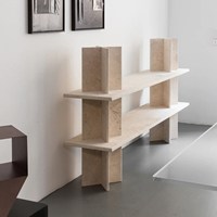 Étagère murale flottante en pierre de travertin naturelle moderne, salle de bain, cuisine, salon et villa, support de rangement sûr fait à la main