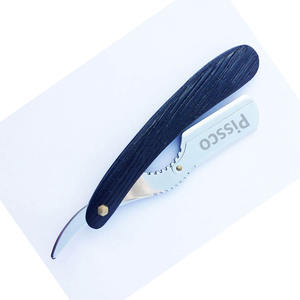 Navaja de afeitar plegable personalizada de acero inoxidable para barbería, con cuchilla intercambiable para corte de pelo - Product Image 5