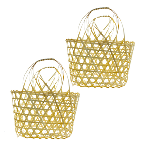 CESTA DE REGALO DE BAMBÚ Ecológica de Alta Calidad con Asas Reutilizable y Embalaje Sostenible para Regalos o Almacenamiento Decoración del Hogar - Product Image 1