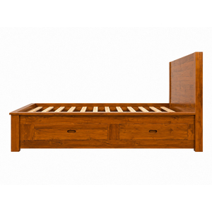 TropicaTeak Cadre de lit de rangement en teck massif artisanal, style ferme moderne, avec tiroirs de qualité supérieure, pour chambres et hôtels, vente en gros B2B - Product Image 2