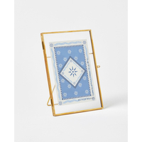 Cadre photo flottant double en verre, style luxueux, en laiton doré, support de photo transparent pour table, décoration d'intérieur