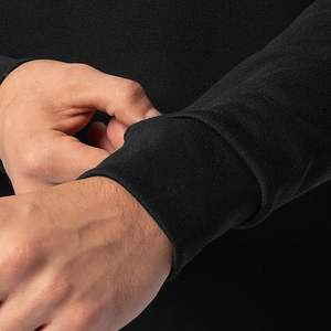 Wholesale OEM Services Bulk Order Low MOQ <b>Black</b> Color Crew Neck <b>Men's</b> Fleece Blend Breathable Eco-Friendly Windproof Winter - Product Image 2