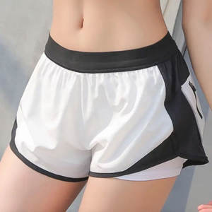 Pantalones cortos de Yoga para gimnasio atléticos transpirables de alto rendimiento para mujer, tela de lona, cintura elástica, Material de poliéster/nailon - Product Image 6