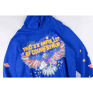 Nouveauté, streetwear d'hiver, coton lourd de haute qualité, 400 grammes, lavé, bleu, surdimensionné, brodé, respirant, pour homme - Product Image 2