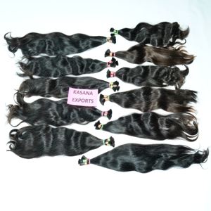 Vente en gros bon marché tissage beige trame droite de vague corporelle extensions de cheveux humains bruts indiens sans traitement chimique - Product Image 3