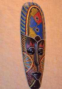 Fina máscara de pared de madera tallada artesanal balinesa Bali estilo africano diseño minimalista para decoración del hogar hecho a mano Bali Indonesia - Product Image 4