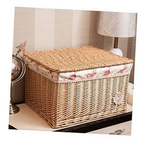 Cosmético de ratán tejido de mimbre ecológico antibacteriano, caja de almacenamiento de joyería, caja de cestas de mimbre para caja de almacenamiento para el hogar - Product Image 1