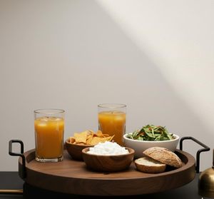 Bandeja de Servir de Madera de Acacia con Asas de Hierro, para Frutas y Bebidas, Bandeja de Servir Postres, Alto Estándar, Precio Más Bajo - Product Image 6