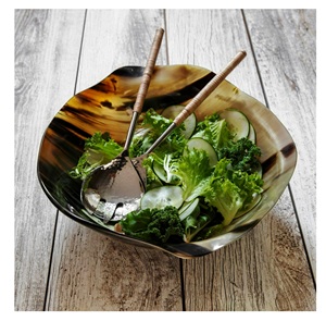 Cuerno de búfalo natural Rústico Moderno Oval Formas redondas Cuerno Plato de afeitar Hecho EN LA India - Product Image 2