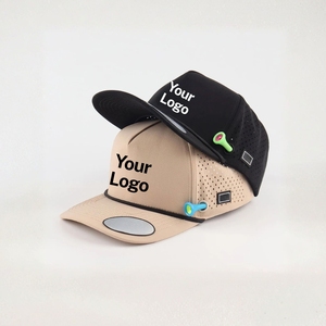 Wholesale Custom Side Tee Holder Breathable Golf Hat 5 Panel Rope <b>Cap</b> Laser Cut Ventilation Snapback Sports <b>Cap</b> Vietnam Supplier - Product Image 2