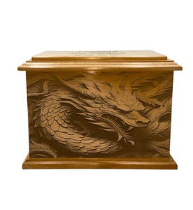 Visage d'urne funéraire de dragon Urne funéraire en bois avec gravure pour cendres humaines - Product Image 5