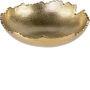 Plateau en métal en forme de feuille, plateau décoratif de Table à manger avec nourriture Antique en or, plat de Fruits - Product Image 4