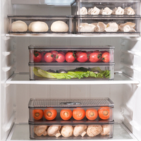 Boîte de rangement pour aliments à 2 étages, multifonctionnelle, pour réfrigérateur, bac à fruits et légumes