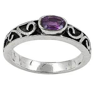 Bague en argent 925 avec améthyste pour femmes, bracelets à cordon tendance - Product Image 1