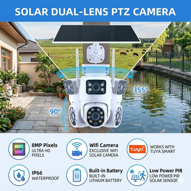 Solar Wifi Camera Nvr Camera Recorder Web Posibility Security  Camera With Solar Charge