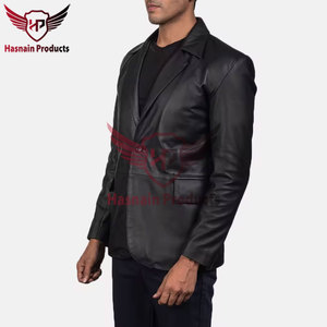 Men's Business Casual Genuine <b>Leather</b> <b>Blazers</b> <b>Jacket</b> Spring Autumn Fashion Lapel Suit Coat Casual Dress Suit for Men - Product Image 4