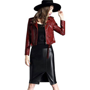 Nueva chaqueta de cuero de moda para mujer 100% cuero genuino tejido transpirable precio al por mayor - Product Image 4