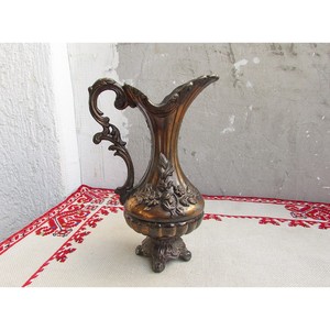 เหยือกทองเหลืองพร้อมหูจับเหยือกทองเหลืองวินเทจเหยือกทองเหลืองตกแต่งเหยือก/เหยือกโลหะสำหรับตกแต่งแจกันทองเหลืองโบราณ/แจกันโลหะของที่ระลึก - Product Image 1