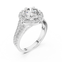 Anillo Solitario Halo de Moissanita Pacho Cut de 1.25ct, Plata de Ley 925 con Baño de Platino, Certificado GRA, Anillo de Compromiso de Lujo para Mujer