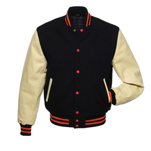 Chaqueta universitaria unisex hecha de lana con corte moderno, chaqueta icónica con rayas bordadas, chaqueta de béisbol universitaria para hombre - Product Image 1