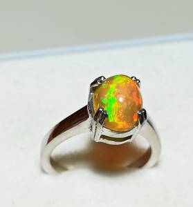 แหวนเงินโอปอลเอธิโอเปียทรงรีแหวนพลอยเทียมสุดหรูขนาด7ชิ้นสำหรับผู้หญิงของขวัญที่ไม่เหมือนใคร - Product Image 4