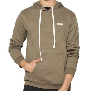 Pull à capuche d'hiver pour hommes de haute qualité à manches longues thermique 100% coton teint uni - Product Image 1