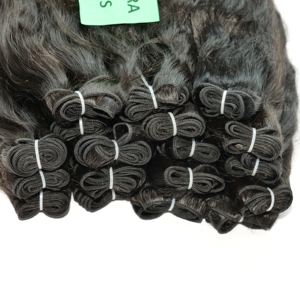 100% naturel brut vierge couleur noire faisceaux ondulés fabrication vietnamienne temple extensions de cheveux humains - Product Image 4