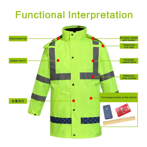 Chaquetas de Seguridad Reflectantes de Manga Larga para Hombre, de Poliéster/Algodón, Alta Visibilidad, Ropa de Trabajo de Invierno, Impermeables, Industriales - Product Image 4